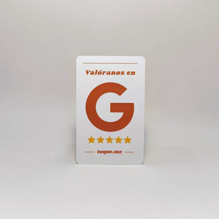 Tarjeta NFC toque. para reseñas de Google